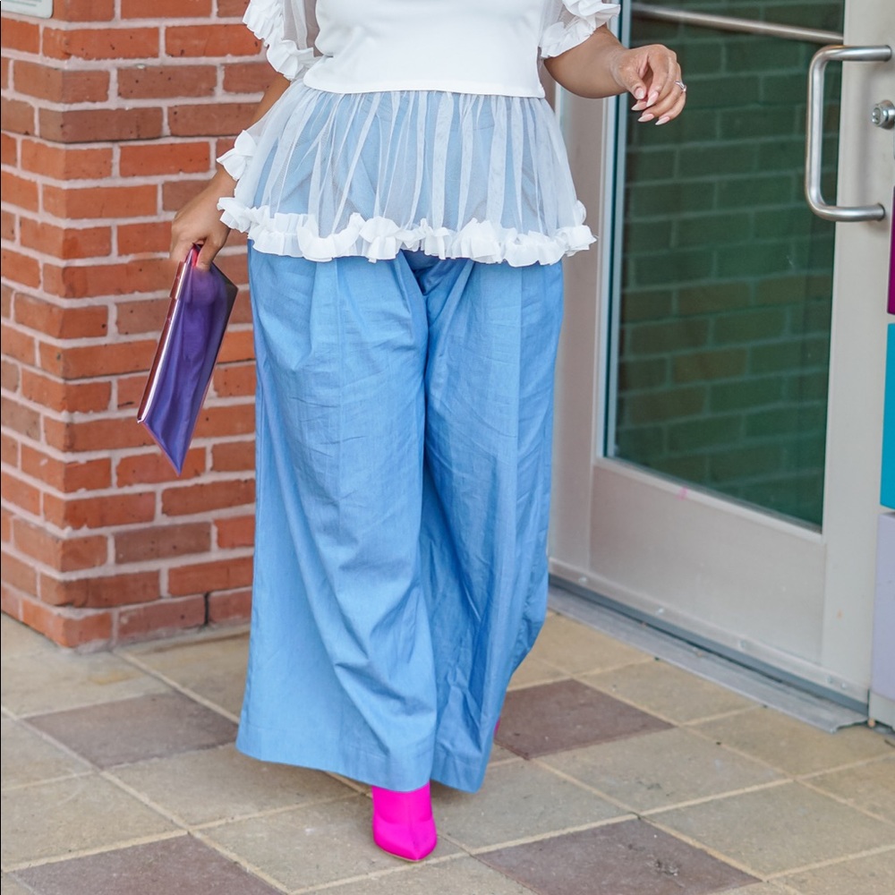 Denim Wide Leg Pants